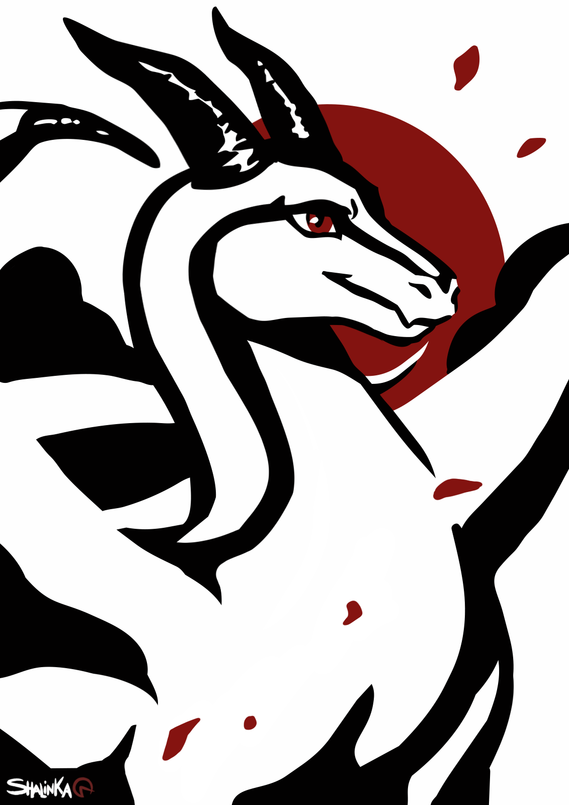 Jolie dragon en trois couleurs